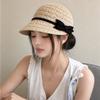 French Small Fragrance Style Bow Woven Knight Hat Women'S Spring And Summer Fashionable Temperament Sunshade Face Small Equestrian Hat