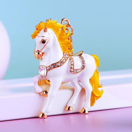 Horse Keychain Sparkling Rhinestone Keyring with Sparkling Rhinestones Inlaid Decorative Good Fortune Key Chain Holiday Accessory