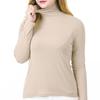Women Bottoming Tops High Collar Long Sleeve Slim Fit Pullover Tops Solid Color Basic Turtleneck Blouse Daily Wear