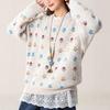 Floral Jacquard Round Neck Women's Sweater – Stylish, Soft, Versatile Knit Top with Unique Design for Autumn & Winter.