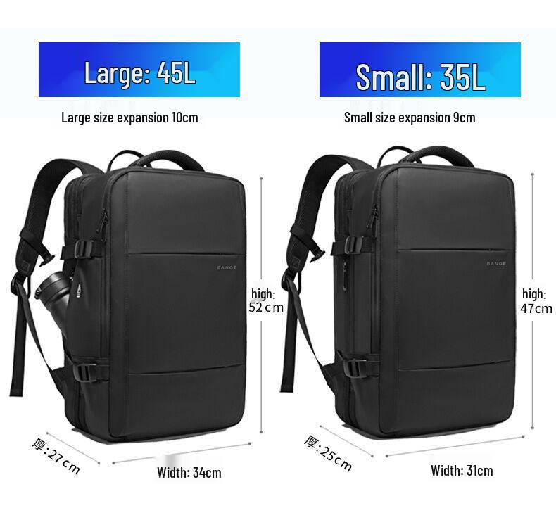 BANGE Men's High-Capacity Business & Travel Laptop Backpack