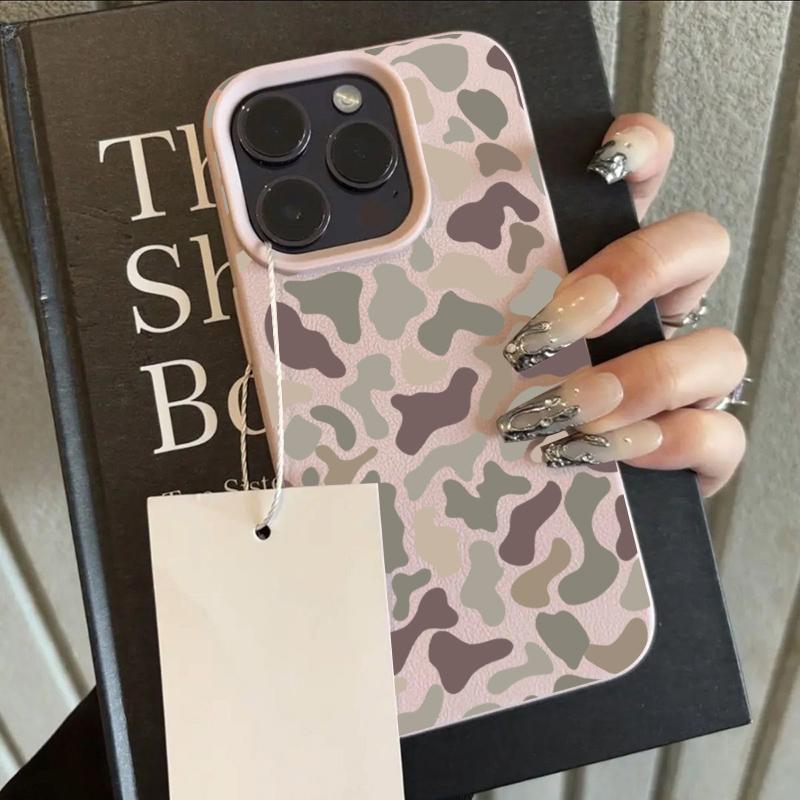 

Simple Camouflage Pattern Lychee Texture Phone Case For iPhone 17 16 15 14 13 12 11 Pro Max 14 15 Plus 17Air Silicone Soft Cover iPhone 11