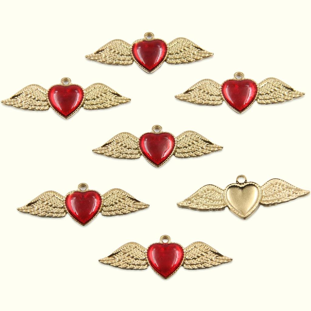 10 Styles Gothic Red Heart Pendant – Stainless Steel DIY Charm
