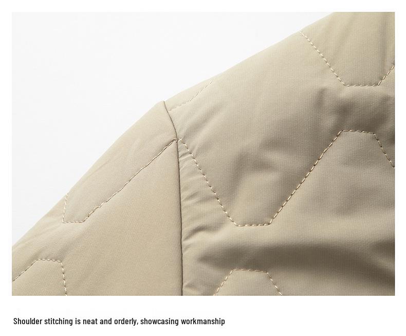 Men's Lightweight Winter Cotton Casual Jacket - Warm Lapel Coat for Middle-Aged Men