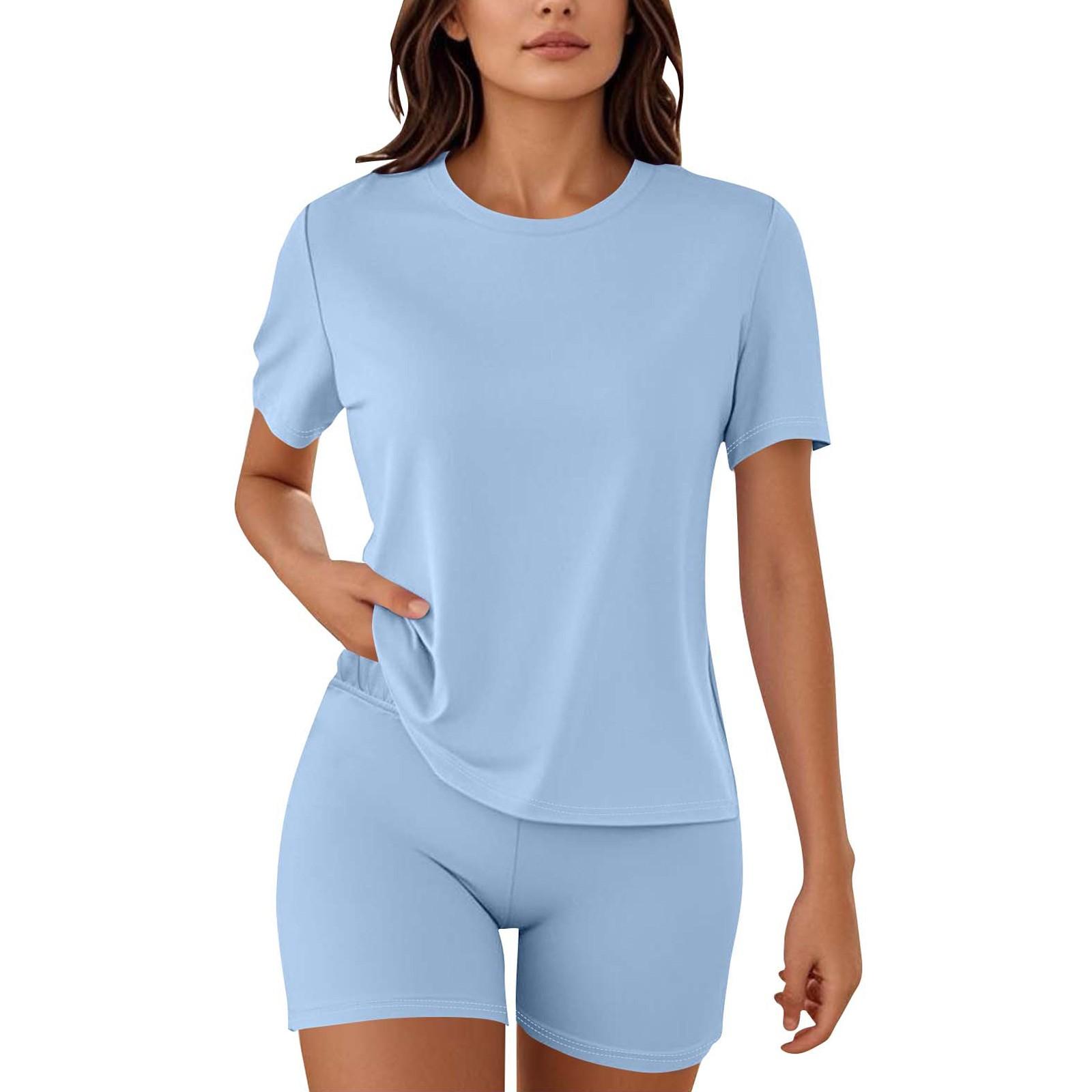 

Women Pajamas 2 Piece Sets For Women T-shirt Shorts Outfits Sleepwear S