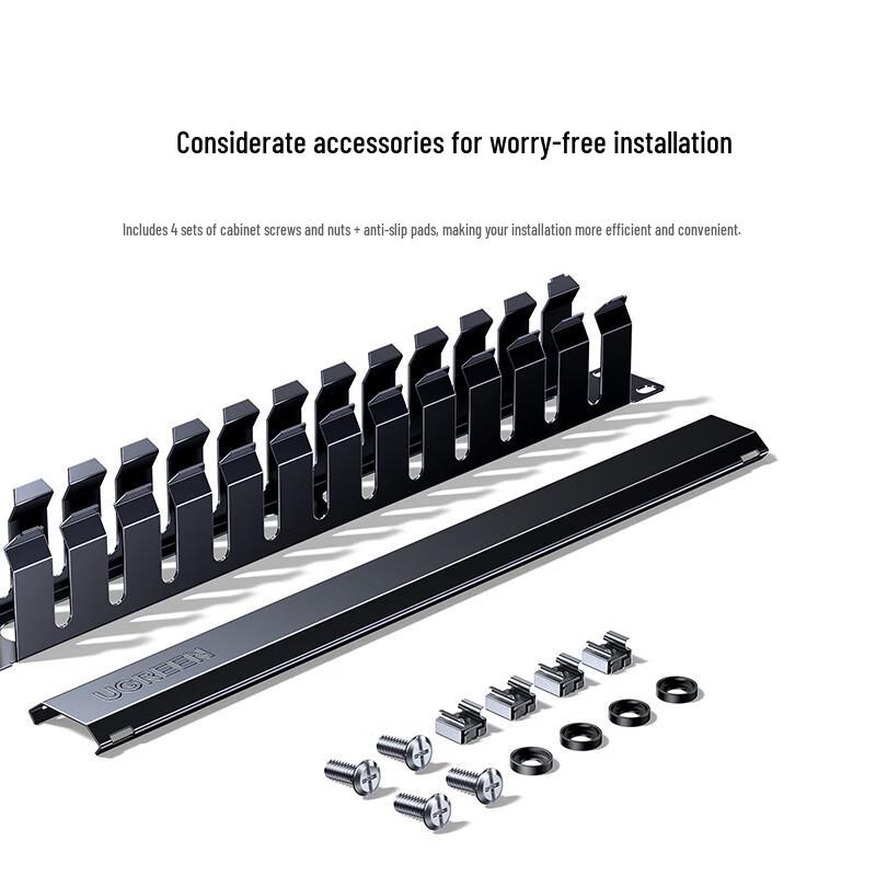 Ugreen 24-Port 1U Rack-Mount Cable Management Panel