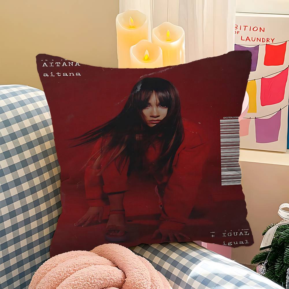 Sängerin A-Aitana Ocaña Büro Kissen Kissenbezug Auto Kissenbezug 45x45CM Lendenkissenbezug Sofa Kissenbezug