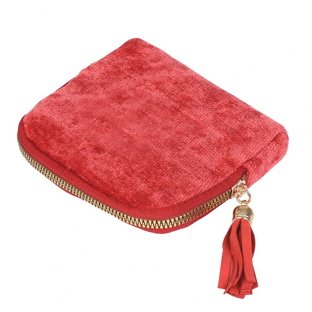 

Velvet Jewelry Bag Zipper Closure Portable Travel Jewelry Organizer Multi Compartments Zippered Jewelry Storage Pouch Travel Bag