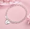 Luxury 925 sterling silver 8-inch 26 letter heart-shaped bracelet for women's fashionable wedding accessories