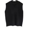 Korean Style V-Neck Sleeveless Cardigan - Men's Knitted Sweater Vest for Spring & Autumn In Solid Colors