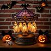 Unique Gift for Lovers Immersive Seasonal Atmosphere Light Spooky Stained Glass Carousel Night Light with for Bedroom Mantel