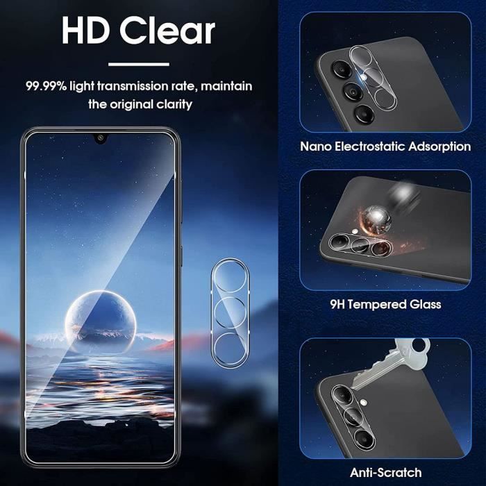 Verres Trempés - Samsung - A34 5G - Protection Écran et Caméra - Résistance 9H - Lot de 4