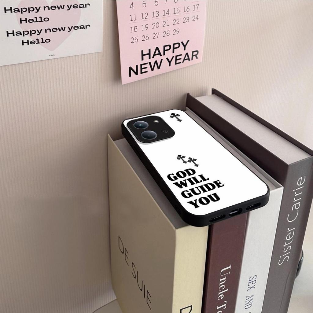 Retro Cross Letter Print Phone Case for Xiaomi Redmi 15C 4G 15 5G POCO C85 Acrylic TPU Hybrid Shockproof Cover