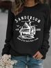 Women's Autumn/Winter Casual Long-Sleeved Round Neck Sander House Print Pullover Sweatshirt Hoodie