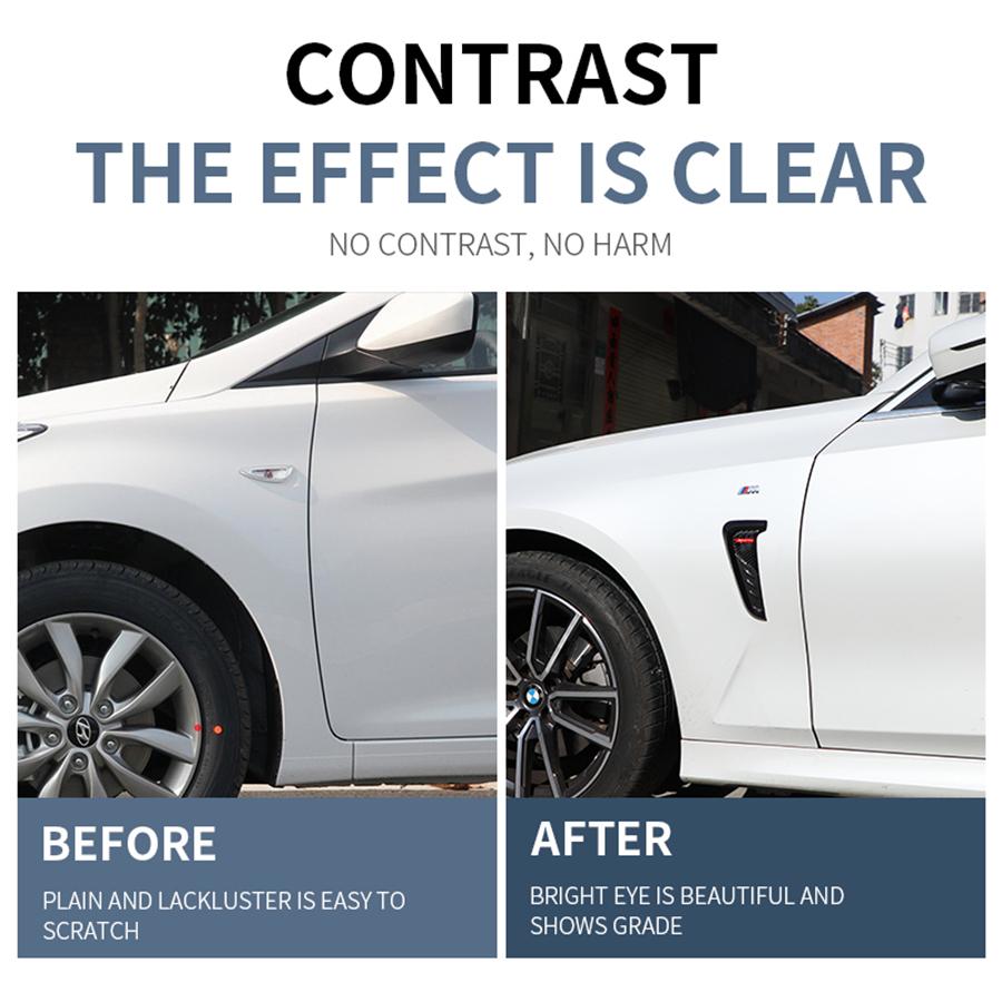 Universal 100% Real Carbon Fiber Car Front Fender Side Air Vent Cover Trim Shark Gills Side Vent Sticker Sports Style