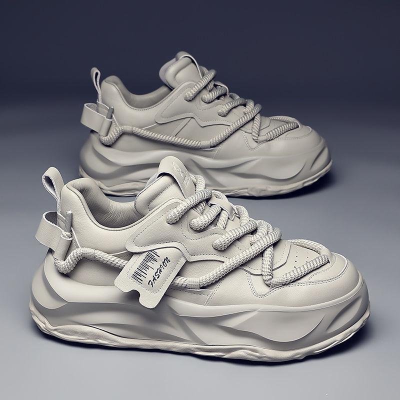 Modne Letnie Oddychające Męskie Buty Sneakersy na Platformie Marki Projektanckiej Wygodne Grube Buty do Biegania Moda Casual But Męski Plus