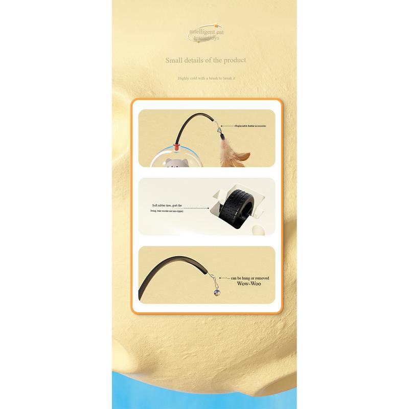 Cat Teaser Toy Cat Toys With Feather Cat Teaser Wand Rechargeable Electric Sensing Pet Toys For Chasing And Hunting
