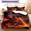 Ensemble de literie Dragon avec nom personnalisé 3 pièces Housse de couette Fermeture Comprend 1 housse de couette et 2 taies d'oreiller, Doux et confortable pour toutes les saisons.