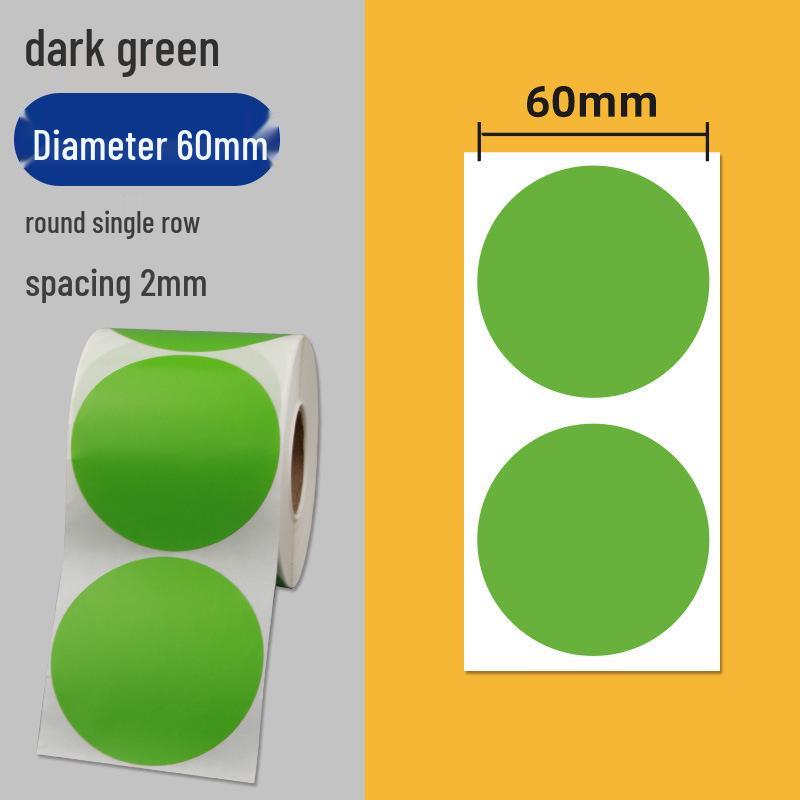 

Папір для самоклеючих етикеток зі штрих-кодом з кольоровим покриттям - Круглі наліпки різних розмірів