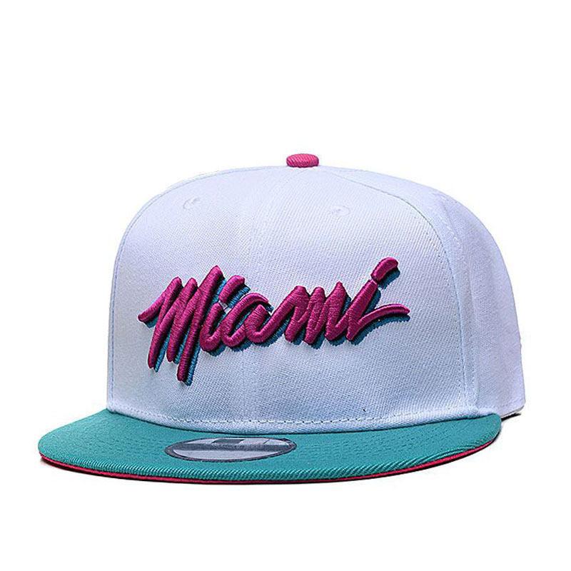 Miami Basketball Cap With Embroidered Lettering Adjustable Sun Hat For Casual Men Women