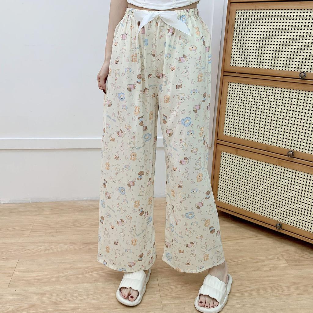 Cotton Silk Pajama Pants for Women, New Summer Style, Thin Cotton Casual Pants, Can Be Worn Outside, Large Size Home Pants