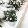 PVC Mini Artificial Christmas Tree Red Artificial Pine Tree  Hotel Cafe Table