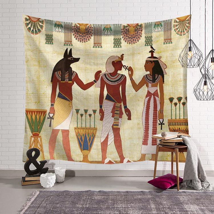 Yellow Ancient Egypt Hanging Old Culture Printed Hippie Egyptian Tapestries Wall Cloth Home Decor Vintage Tapestry
