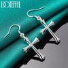 Cross Pendant Earrings Silver Fashion Jewelry