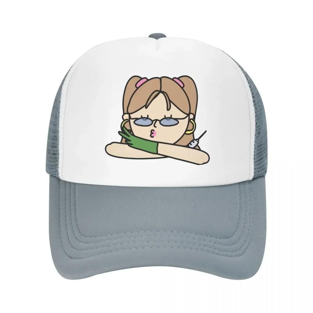 Cartoon Cute Nurse Mesh Foam Trucker Hat Leisure Enfermera En Apuros Unisex Breathable Meshback Sun Caps Adjustbale