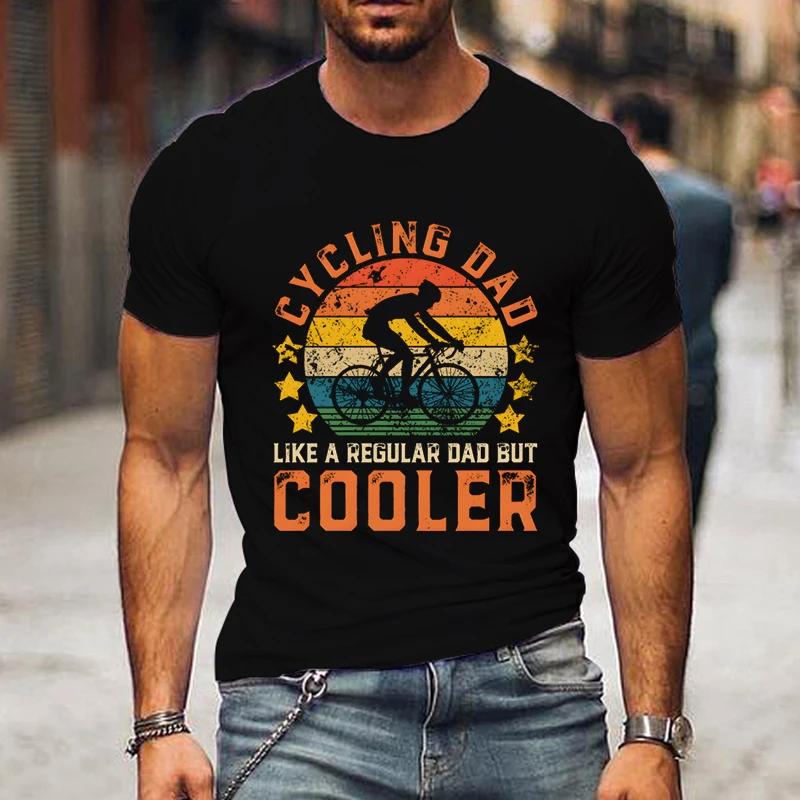

Cycling Dad Cooler Print Men s T Shirt Funny Vintage Mountain Bike Tshirt Hip Hop Casual Tops Summer Father Day Street T Shirt XS чёрный