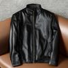 New Autumn Winter Genuine Leather Jacket Men Slim Fit Stand Collar Short Casual Simple Coat