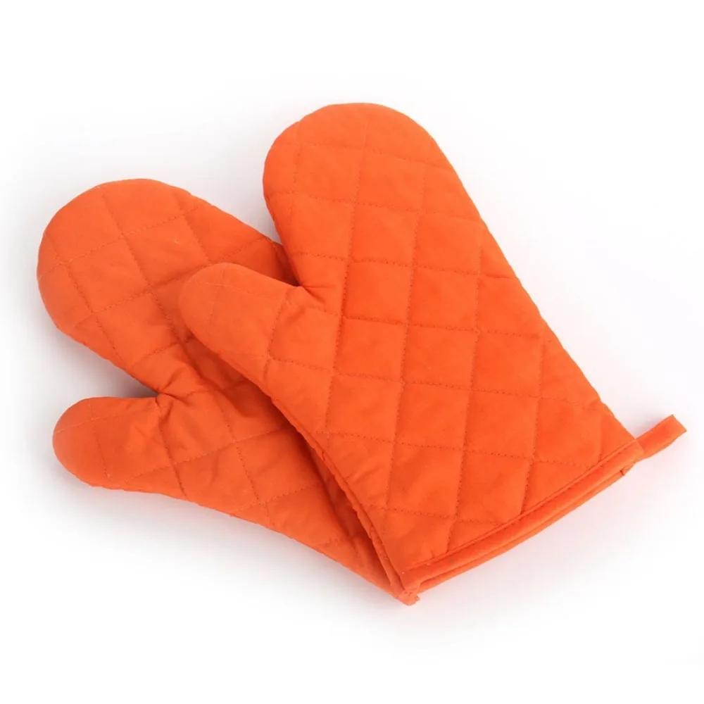 Solid Color Quilted Microwave Oven Ironing Heat Insulation Heat Resistant Non-slip Gloves Kitchen Oven Baking