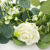 Garland Style Simulated Eucalyptus Rattan 6 White Roses Eucalyptus Garland  Garden Decoration