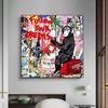Modern Graffiti Art Animal Monkey Chimpanzees Glasses Posters and Prints Canvas Painting Wall Art Pictures for Living Room Decor