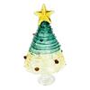 Seasonal Home Festive Ornament Glazed Christmas Tree Figurine, Colorful Miniature Xmas Decor, Handcrafted Exquisite Gift for Colleagues Glass