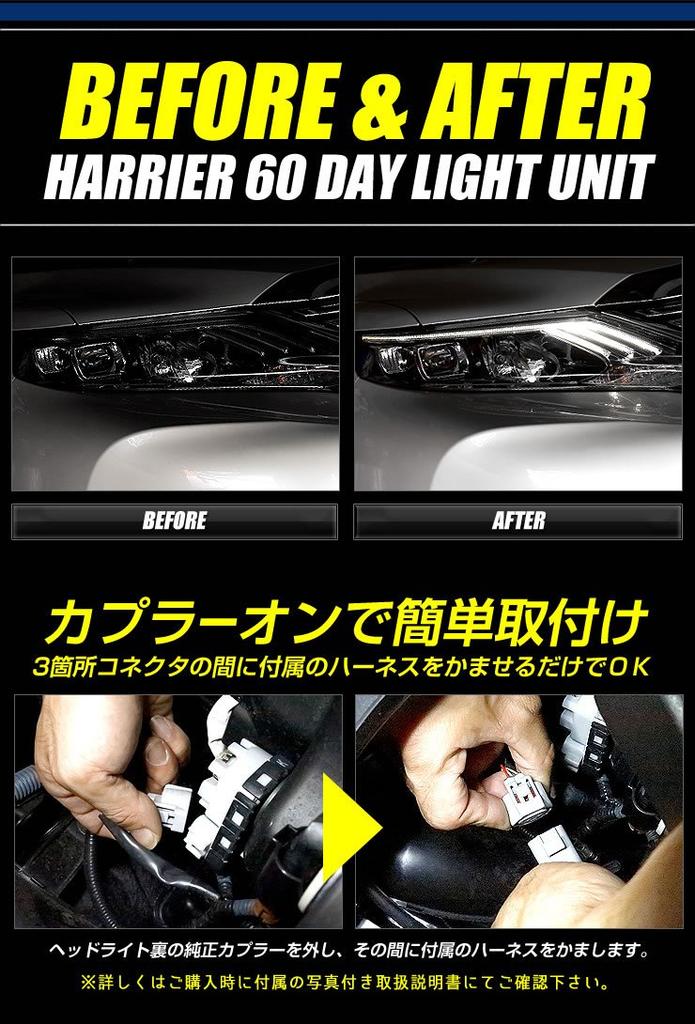 YOURS Daytime Running Light Unit for Toyota Harrier 60 Series (Early Model 2013-12–2017-05), LED Position To DRL Conversion, Yf610-1104