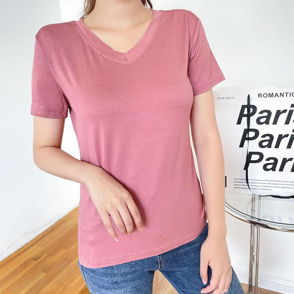 2025 Women's Modal V-neck Slimming Short Sleeve Cotton Top