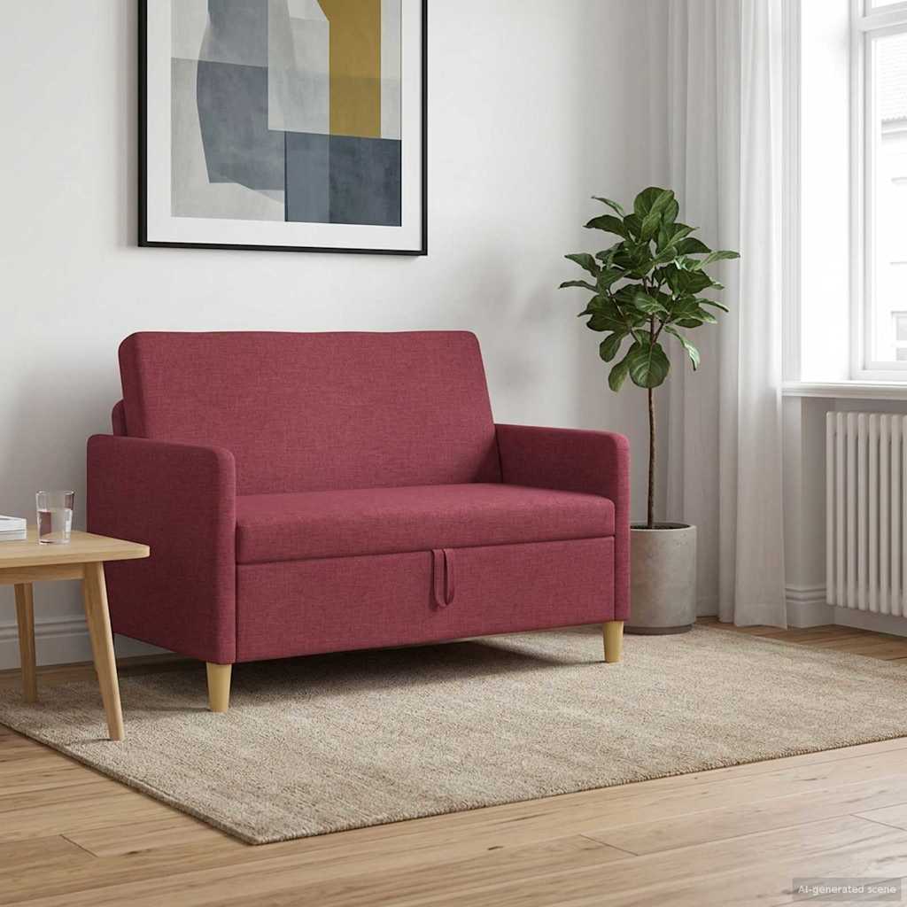 Storage Sofa In Burgundy 122 X 78 X 87 Cm Polyester