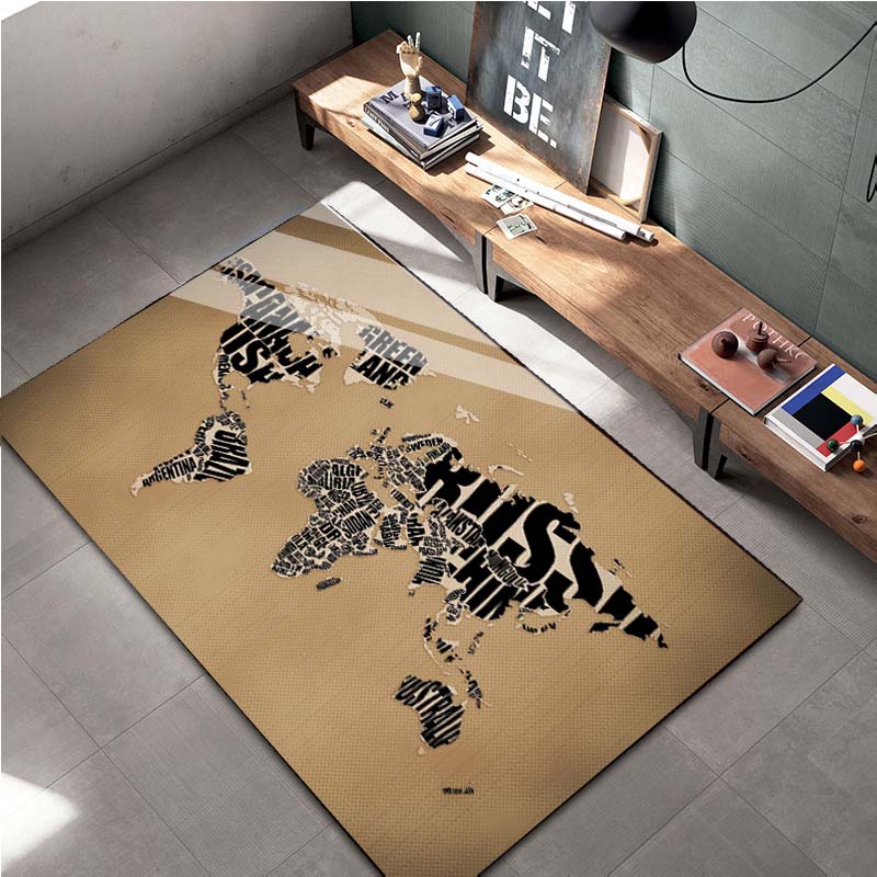 15 Sizes Retro Navigation Map Pattern Decorative Square Rug House Living Room Floor Matte Bedroom Carpet Art Mat Fans Gift