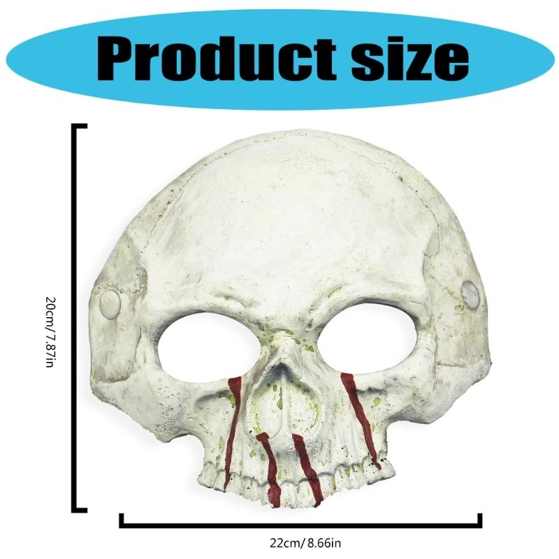 Adult Kids Half Face Skull Mask Skull Skeleton Mask Pu Foaming Skeleton Mask for Halloween Masquerade Cosplay Costume