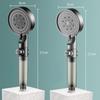 Black Five-speed Water-stop Multi-functional Bathroom Showerhead Set, Black Household, Large Water Output, Hot Water Pressurization