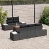 VidaXL Ensemble de 6 Canapés de Jardin avec Coussins Noirs en Rattan Poly Acacia 3347898
