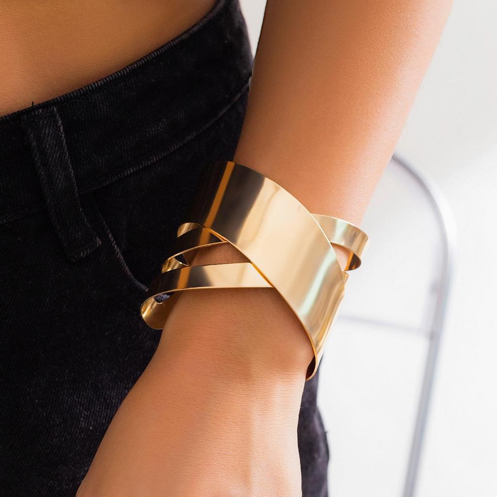 French Minimalist Retro Geometric Open Bangle
