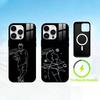 L-Line Art Illustration Phone Case For iPhone 17 16 15 14 13 12 Pro Max Plus for Mirror Wireless Magnetic Cover