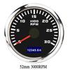 3000/4000/6000/7000/8000 RPM 52mm Boat Tachometer Hourmeter Gauge outboard rpm meter With Red Backlight boat accessories marine