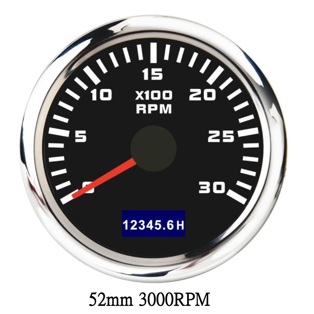 3000/4000/6000/7000/8000 RPM 52mm Boat Tachometer Hourmeter Gauge outboard rpm meter With Red Backlight boat accessories marine