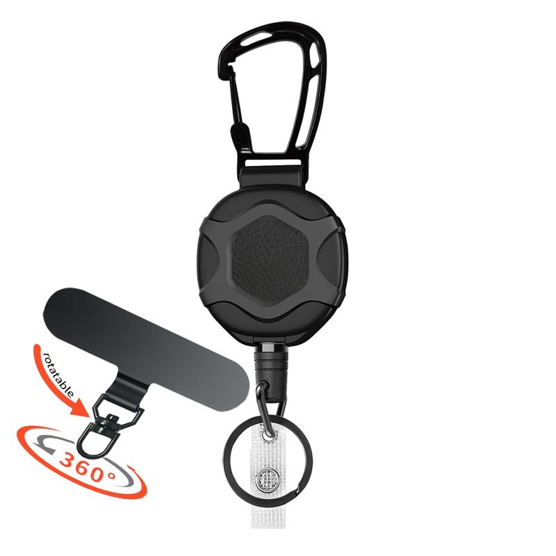 1 Set Smartphone Safety Lanyard Strap Retractable Phone Holder With Carabiner Anti-Drop Harness For Hiking Cycling Climbing