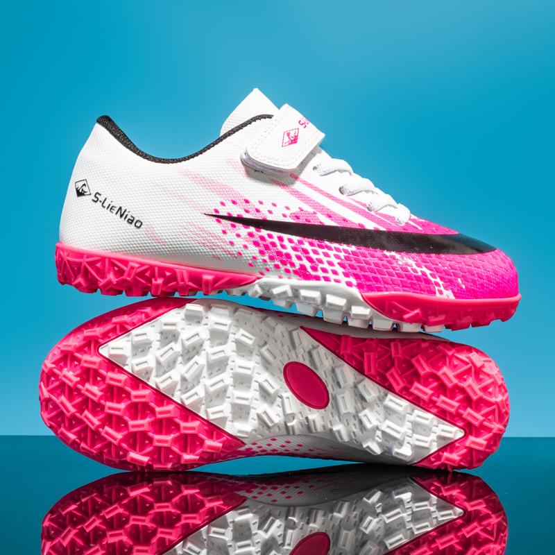 Kids Firm Ground Soccer Cleats, Boys & Girls Athletic Outdoor TF Football Shoes, Children's Lightweight Football Training Shoes