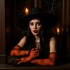 Creative Long Mesh Spider Web Gloves Gothic Thin Fingerless Spider Web Arm Sleeves Halloween Gloves Cosplay Clothing Accessories