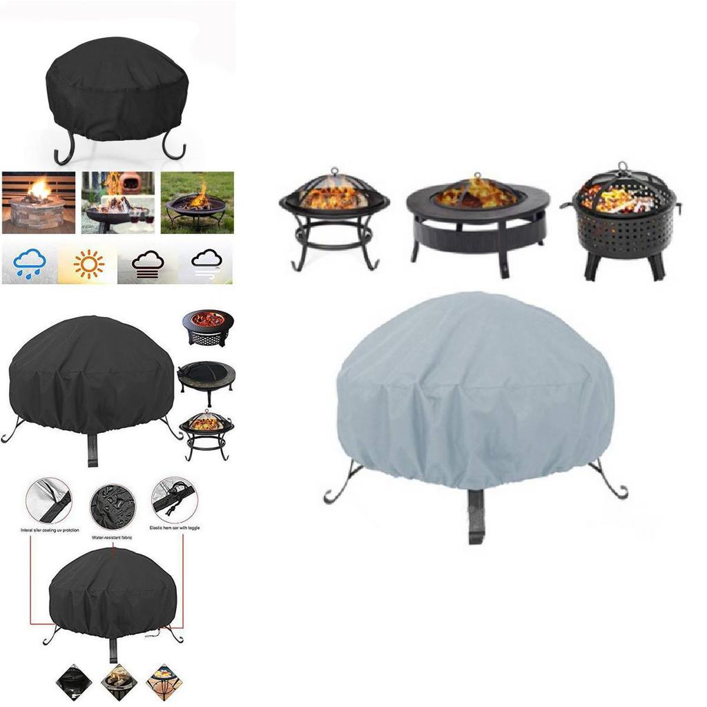 Durable 210d Oxford Fabric Waterproof Outdoor Fire Pit Cover For Dust Protection